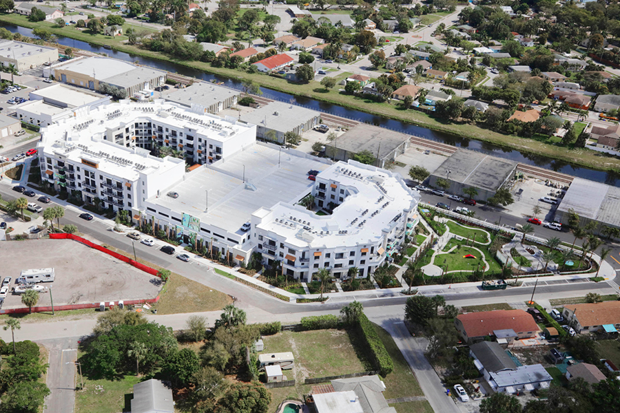 The District Flats Apartments Aerial February 2021