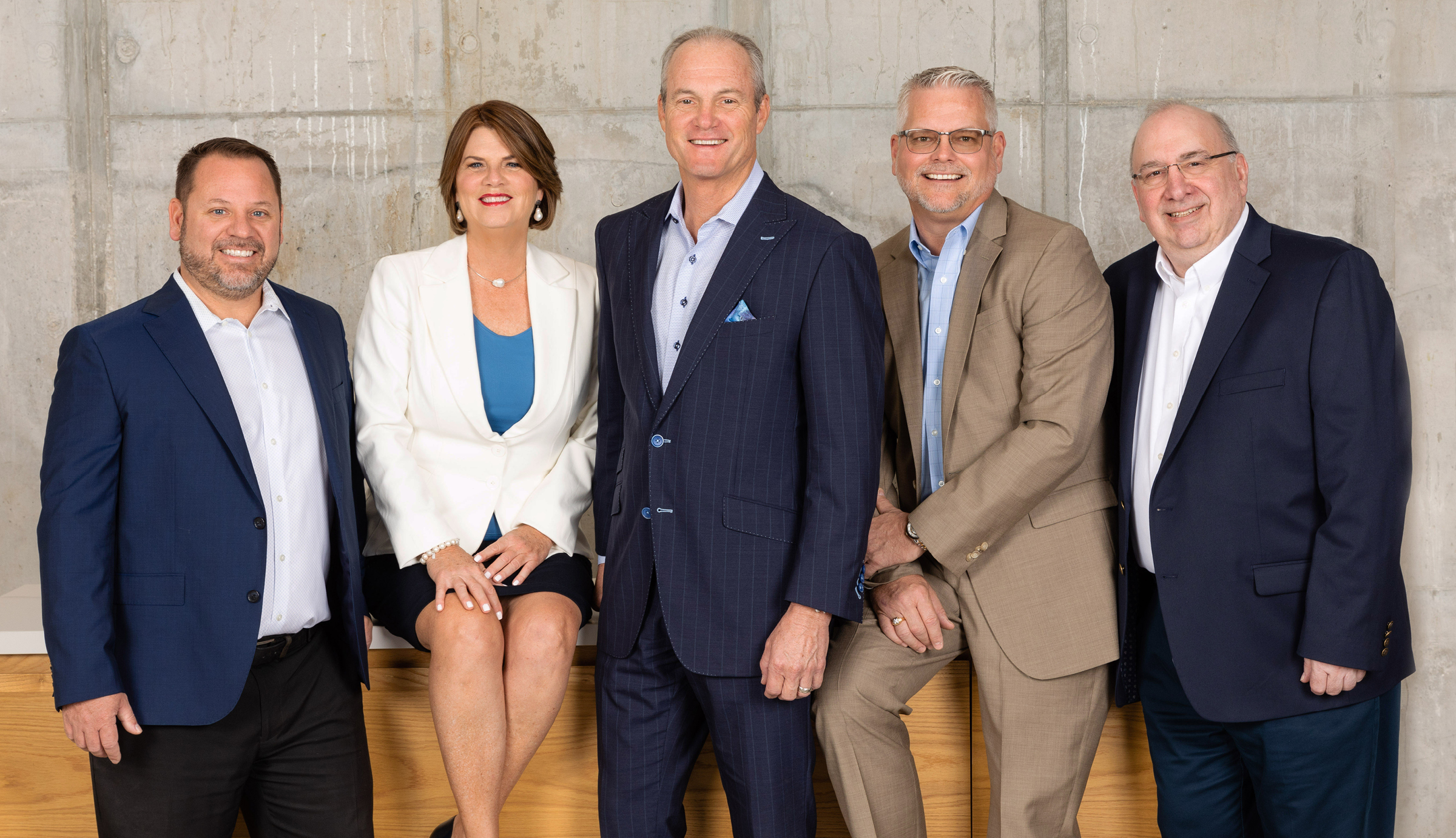 Verdex Construction Leadership Team - From left to right, Brad Stull, Chief Estimator; Lisa King, VP of Business Development; Rex Kirby, CEO; Alex Smith, VP of Operations; Andrew Colb, CFO