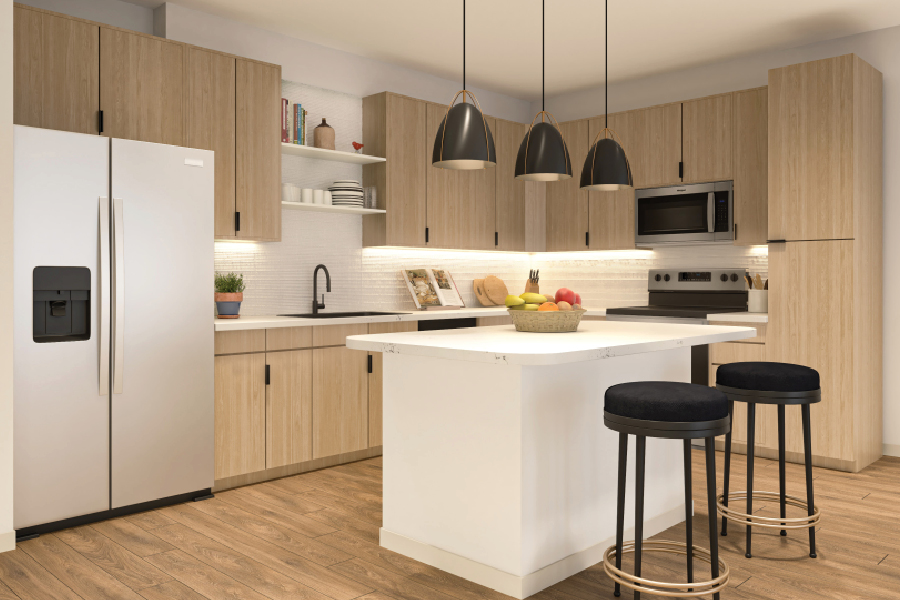Sorrento Apartments Rendering of a Kitchen