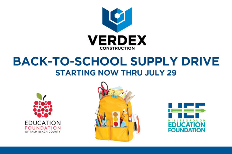 VERDEX CONSTRUCTION BACK-TO-SCHOOL SUPPLY DRIVE