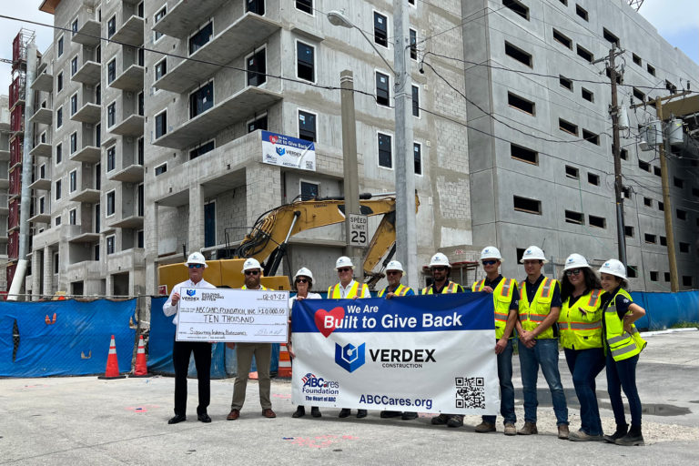 Verdex Construction Donates $10,000 To ABC Cares Foundation